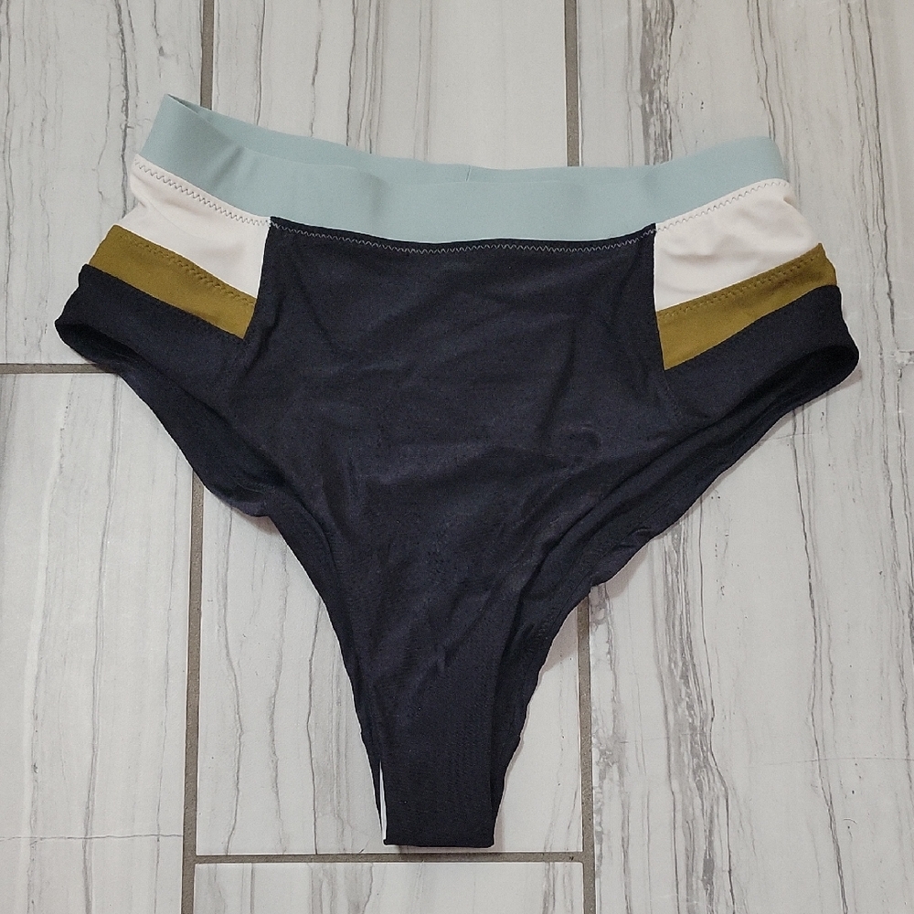 Prana Colorblock High-Waisted Bikini Bottom